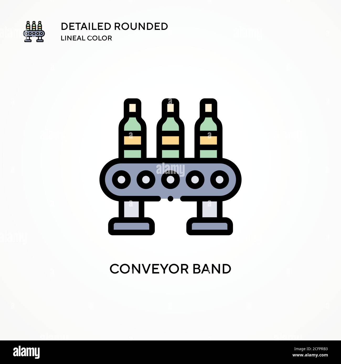 Icona del vettore di banda del trasportatore. Concetti moderni di illustrazione vettoriale. Facile da modificare e personalizzare. Illustrazione Vettoriale