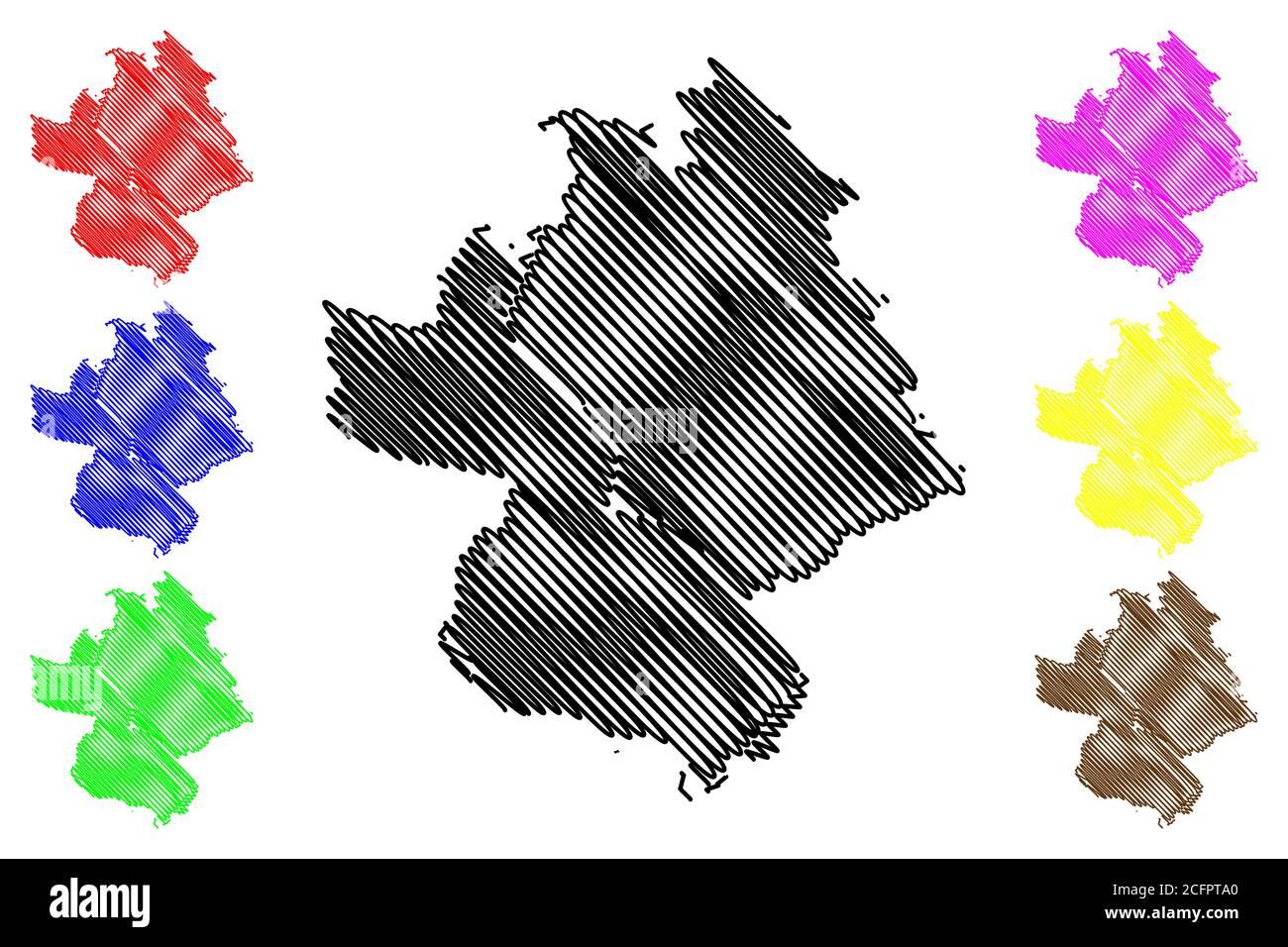 Kawaguchi Città (Stato del Giappone, isola paese, Prefettura di Saitama) mappa vettoriale illustrazione, abbozzamento scrimbuto città di Kawaguchi mappa Illustrazione Vettoriale