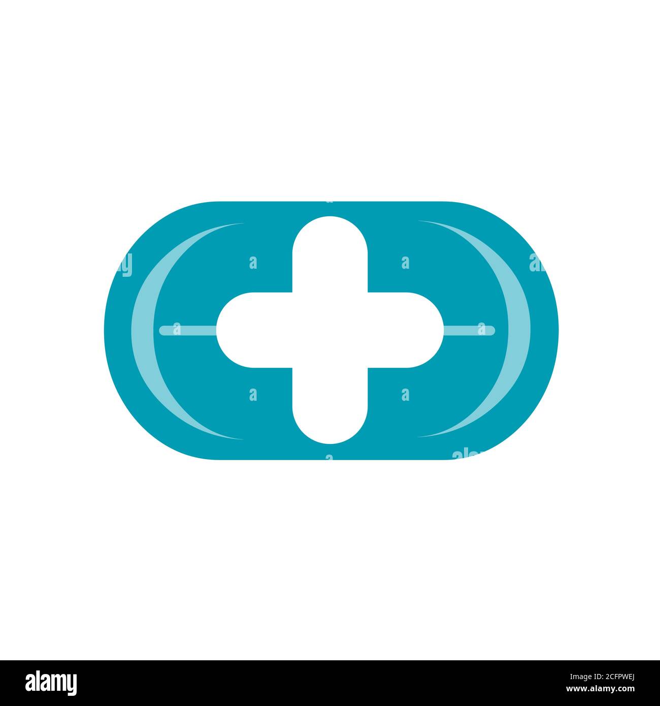 Il disegno del logo del medico e del vettore di illustrazione per la farmacia medica e di sanità e simboli dell'ospedale della clinica. Illustrazione Vettoriale
