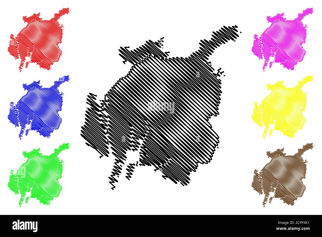 Nagoya City (Stato del Giappone, isola del paese, Prefettura di Aichi) mappa vettoriale illustrazione, scrimble sketch Città di Nagoya mappa Illustrazione Vettoriale