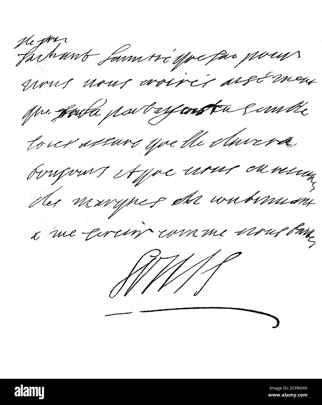 Lettera di Re Luigi XIV A Marshal Turenne, 17 marzo 1673 pagina 2 / breve von König Ludwig XIV. An Marschall Turenne, 17. März 1673, Seite 2, Historisch, storico, digitale riproduzione migliorata di un originale del 19 ° secolo / digitale Reproduktion einer Originalvollage aus dem 19. Jahrhundert, Foto Stock