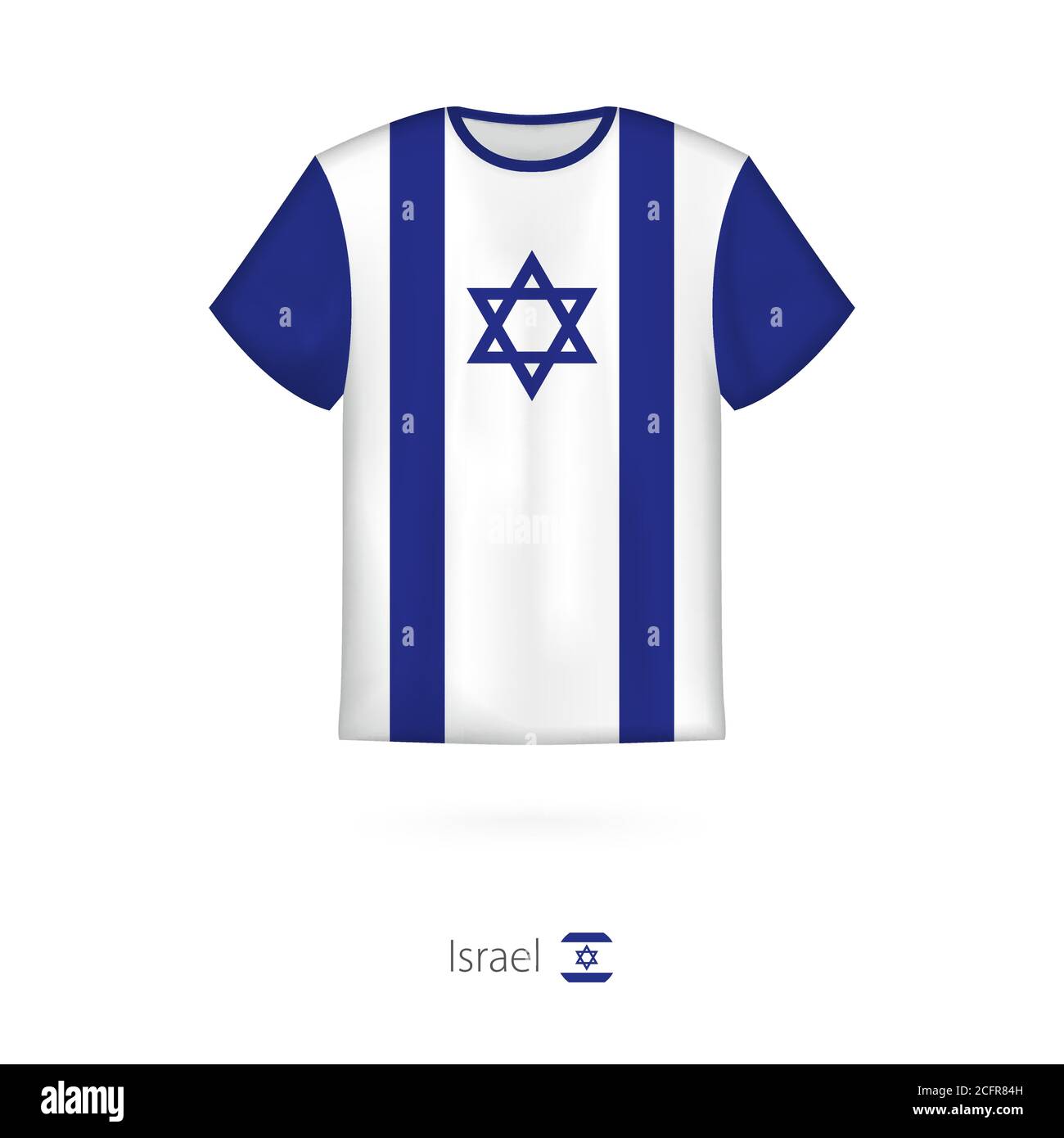 T-shirt con bandiera di Israele. Modello vettoriale T-shirt. Illustrazione Vettoriale