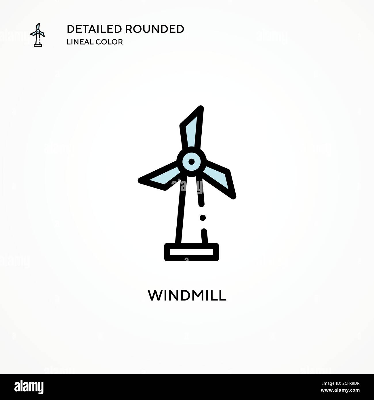 Icona vettore mulino a vento. Concetti moderni di illustrazione vettoriale. Facile da modificare e personalizzare. Illustrazione Vettoriale