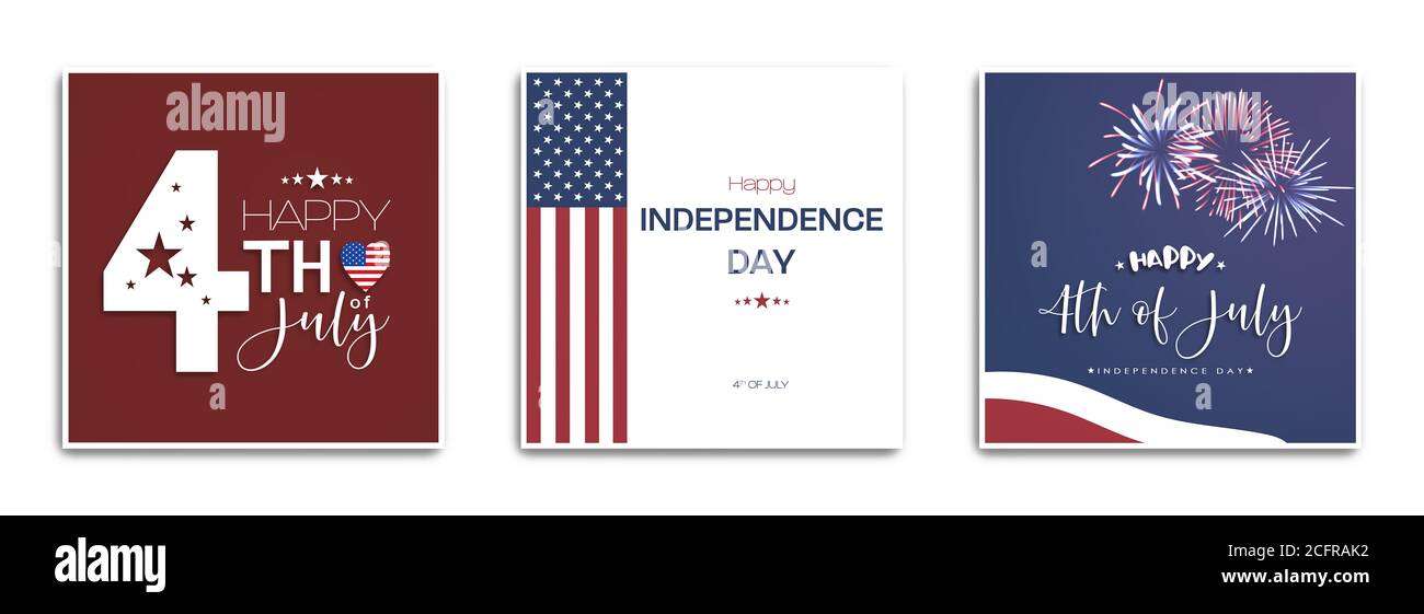 Festa nazionale americana. BANDIERE AMERICANE con stelle americane, strisce e colori nazionali. Giorno dell'indipendenza. 4 luglio. Impostazione. Foto Stock