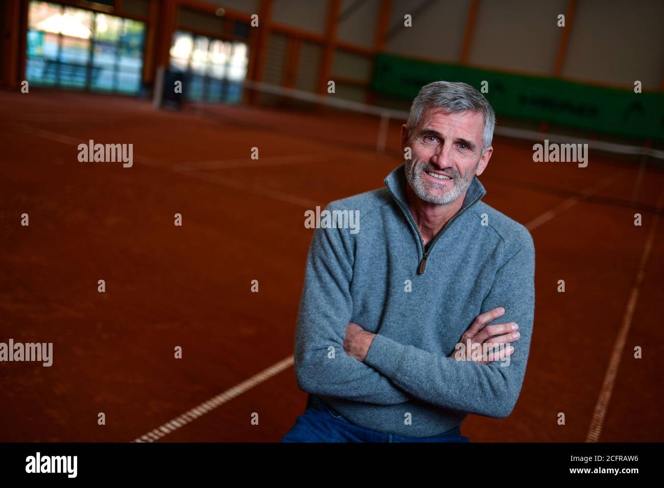 Bron (Francia centro-orientale), il 2020/01/20: Ex tennista professionista Gilles Moretton, finalista della Coppa Davis 1982, finalista del 1982 Davis C. Foto Stock
