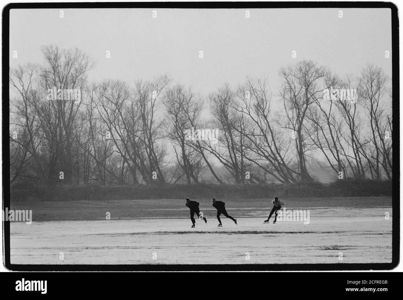Pattinaggio su ghiaccio sul Cambridgeshire 2000 Foto Stock