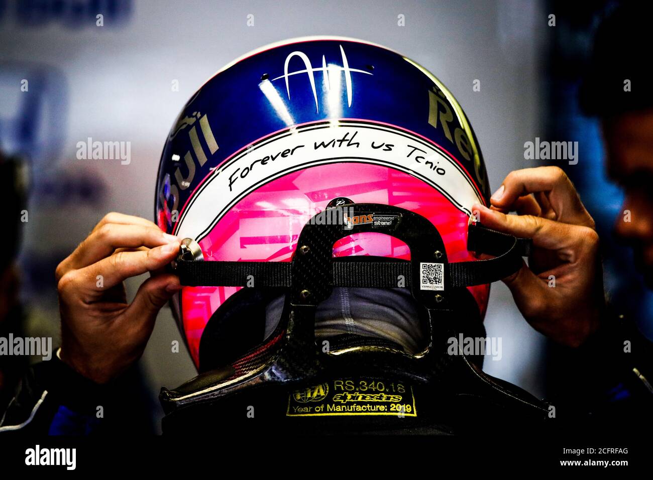 GASLY Pierre (fra), Scuderia Toro Rosso Honda STR14, indossando un casco speciale in memoria di Antoine Hubert, nel corso del campionato mondiale di Formula 1 FIA 2019, Gran Premio d'Italia, a Monza dal 5 al 9 settembre - Photo Florent Gooden / DPPI Credit: LM/DPPI/DPPI/Florent Gooden/Alamy Live News Foto Stock