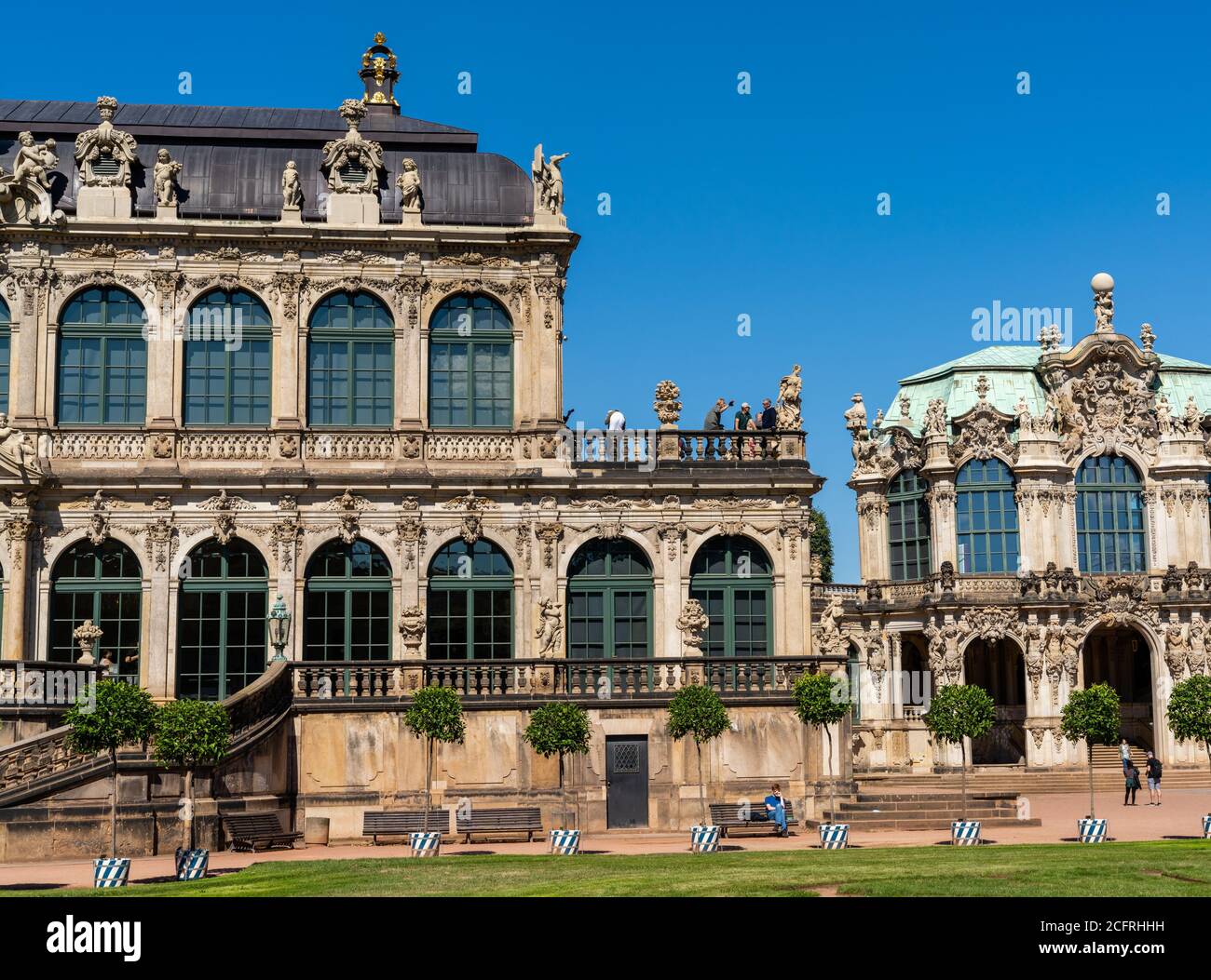 Dresda, Sassonia / Germania - 3 settembre 2020: Dettaglio dello storico edificio Zwinger di Dresda Foto Stock