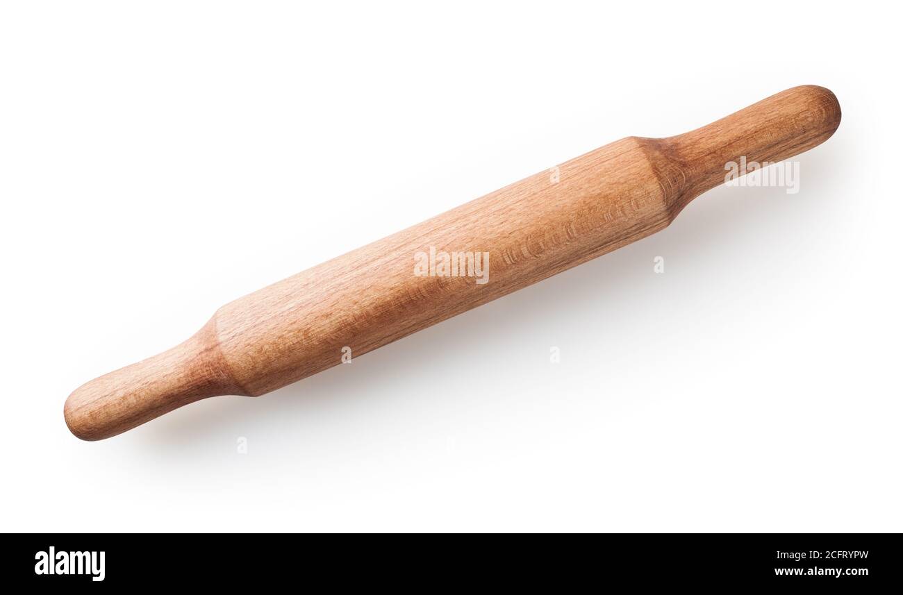 Laminello in legno isolato su fondo bianco con percorso di ritaglio Foto Stock