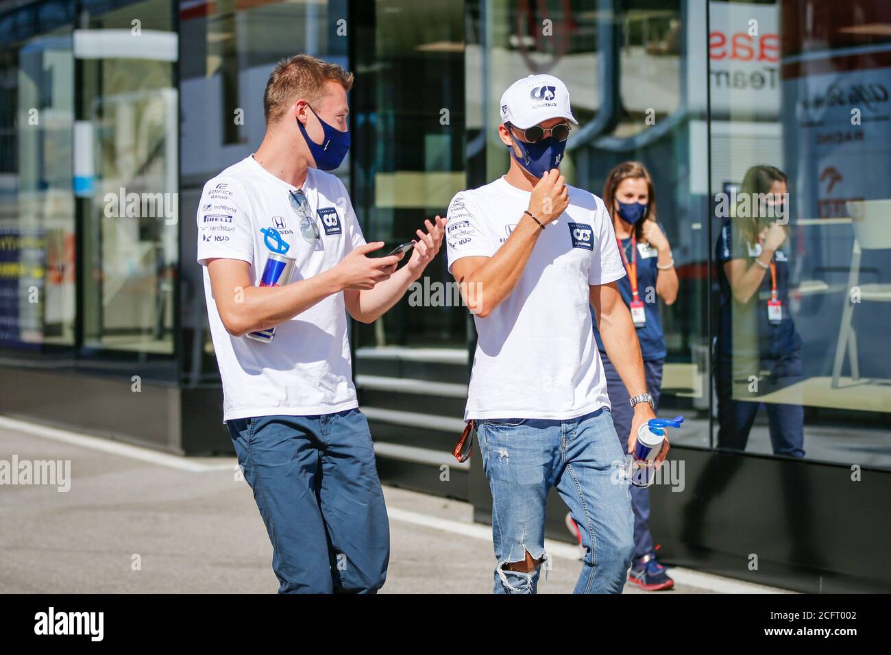 GASLY Pierre (fra), Scuderia AlphaTauri Honda AT01, KVYAT Daniil (rus), Scuderia AlphaTauri Honda AT01, ritratto durante la Formula 1 Gran Premio Hein Foto Stock