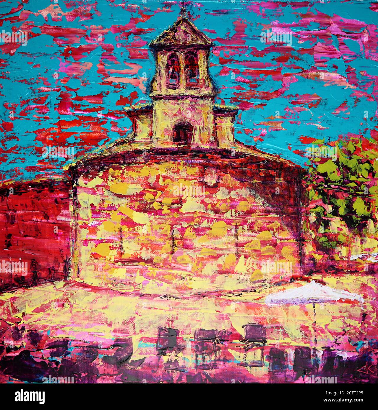 Pittura d'arte della città di Salamanca, Spagna Foto Stock