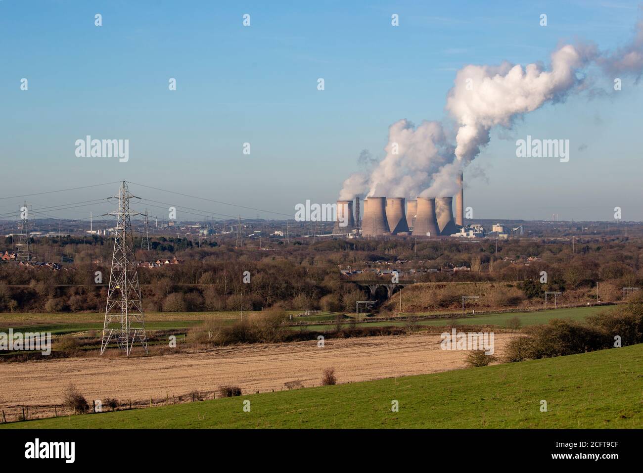 Centrale elettrica a carbone presso il Fiddlers Ferry Foto Stock