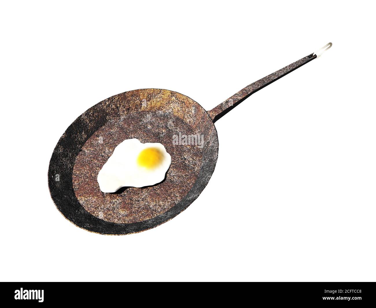 Piano di metallo con uovo Foto Stock
