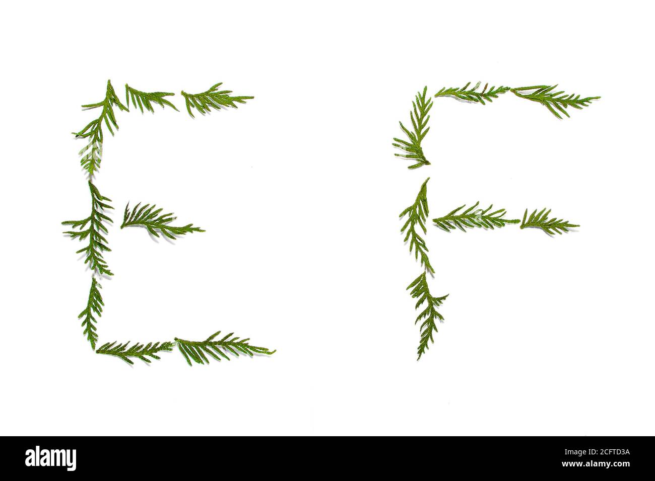 Lettere dell'alfabeto del nuovo anno isolate su sfondo bianco Foto Stock