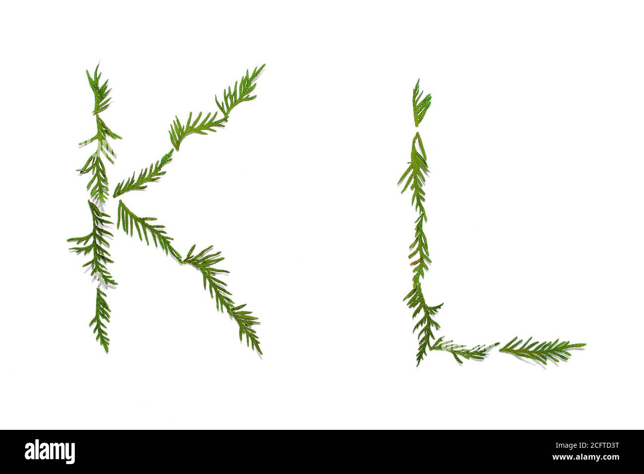 Lettere dell'alfabeto del nuovo anno isolate su sfondo bianco Foto Stock