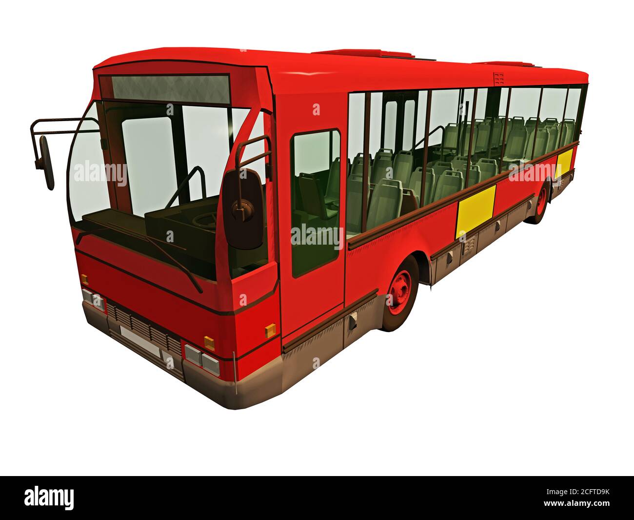 Autobus rosso per il trasporto Foto Stock