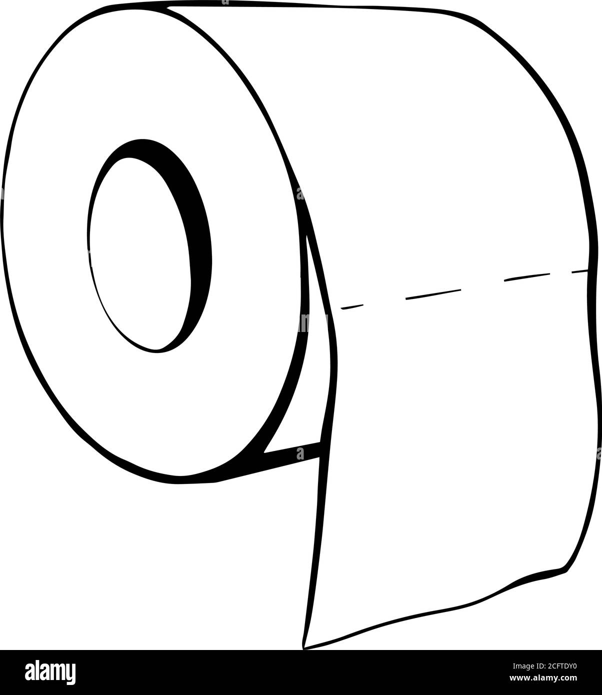 Un rotolo di carta igienica. Carta igienica disegnata a mano Immagine e  Vettoriale - Alamy