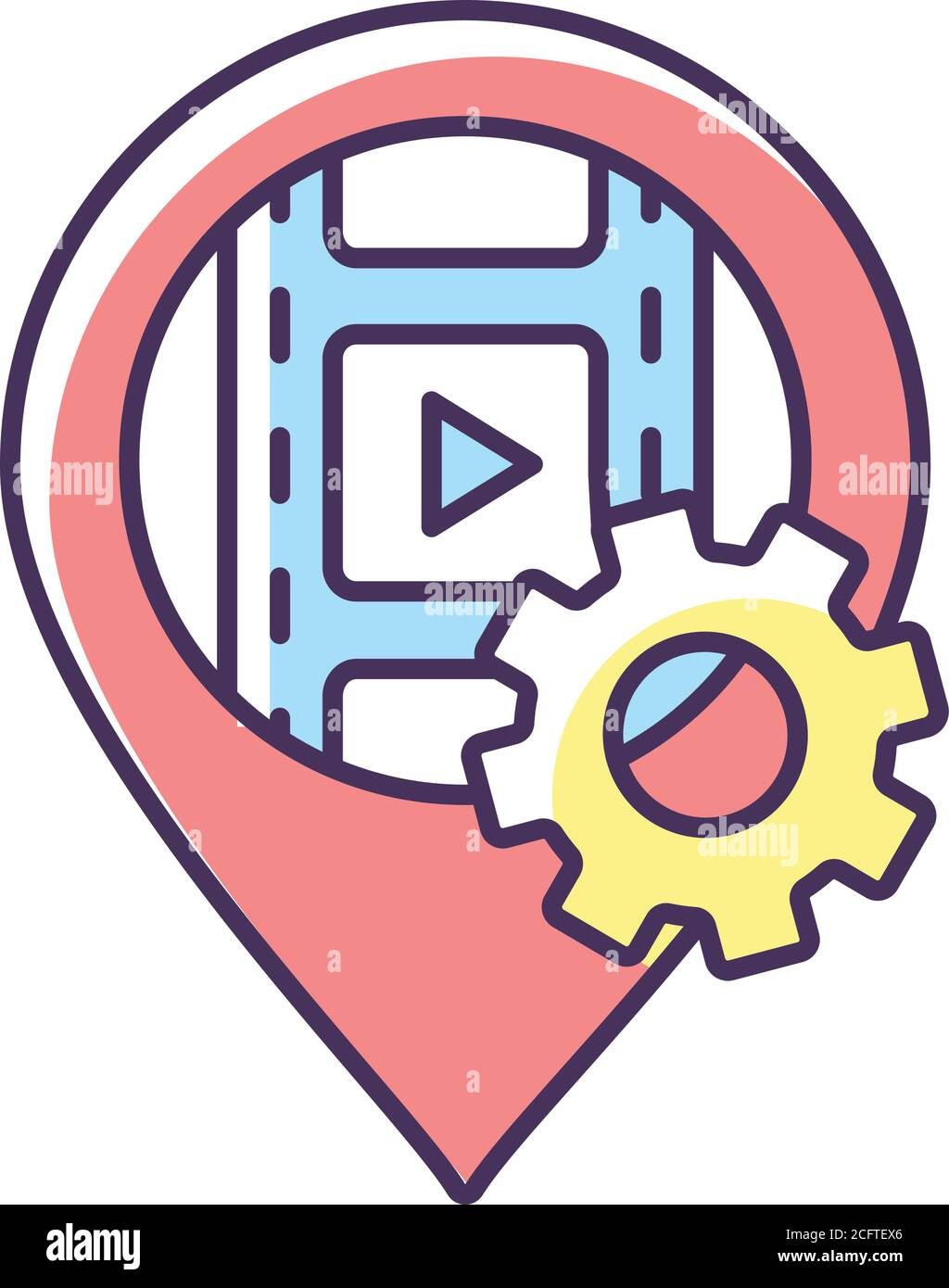 Icona del colore RGB della posizione di ripresa Illustrazione Vettoriale