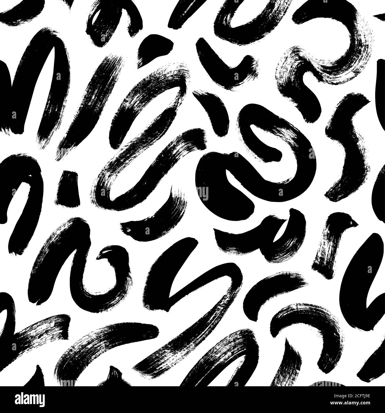 Pattern vettoriale con tratti di pennello ondulati e vorticosi. Illustrazione Vettoriale