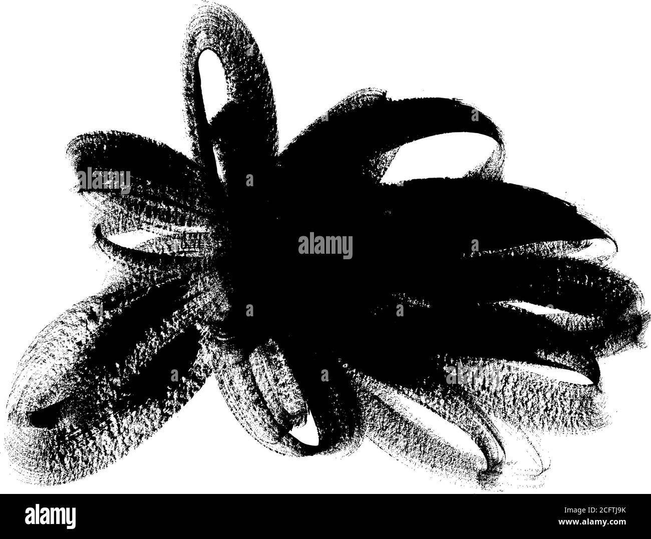 Tratto di pennello vettoriale vernice nera. Forma del pennello dell'inchiostro Illustrazione Vettoriale