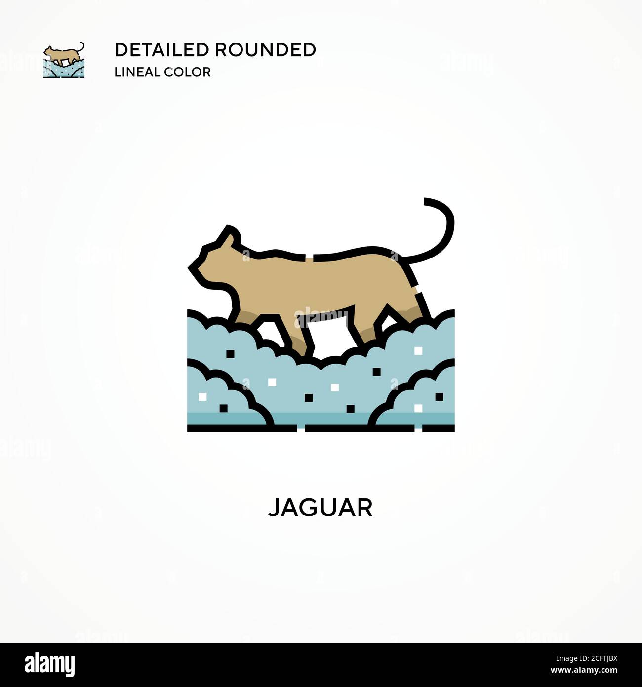 Icona vettore Jaguar. Concetti moderni di illustrazione vettoriale. Facile da modificare e personalizzare. Illustrazione Vettoriale