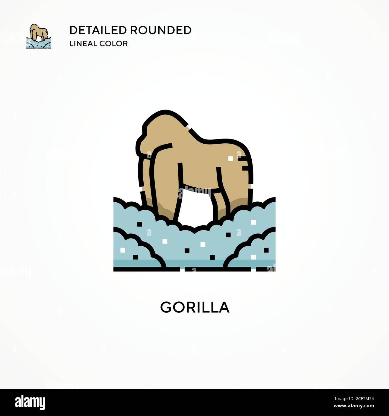 Icona vettore Gorilla. Concetti moderni di illustrazione vettoriale. Facile da modificare e personalizzare. Illustrazione Vettoriale