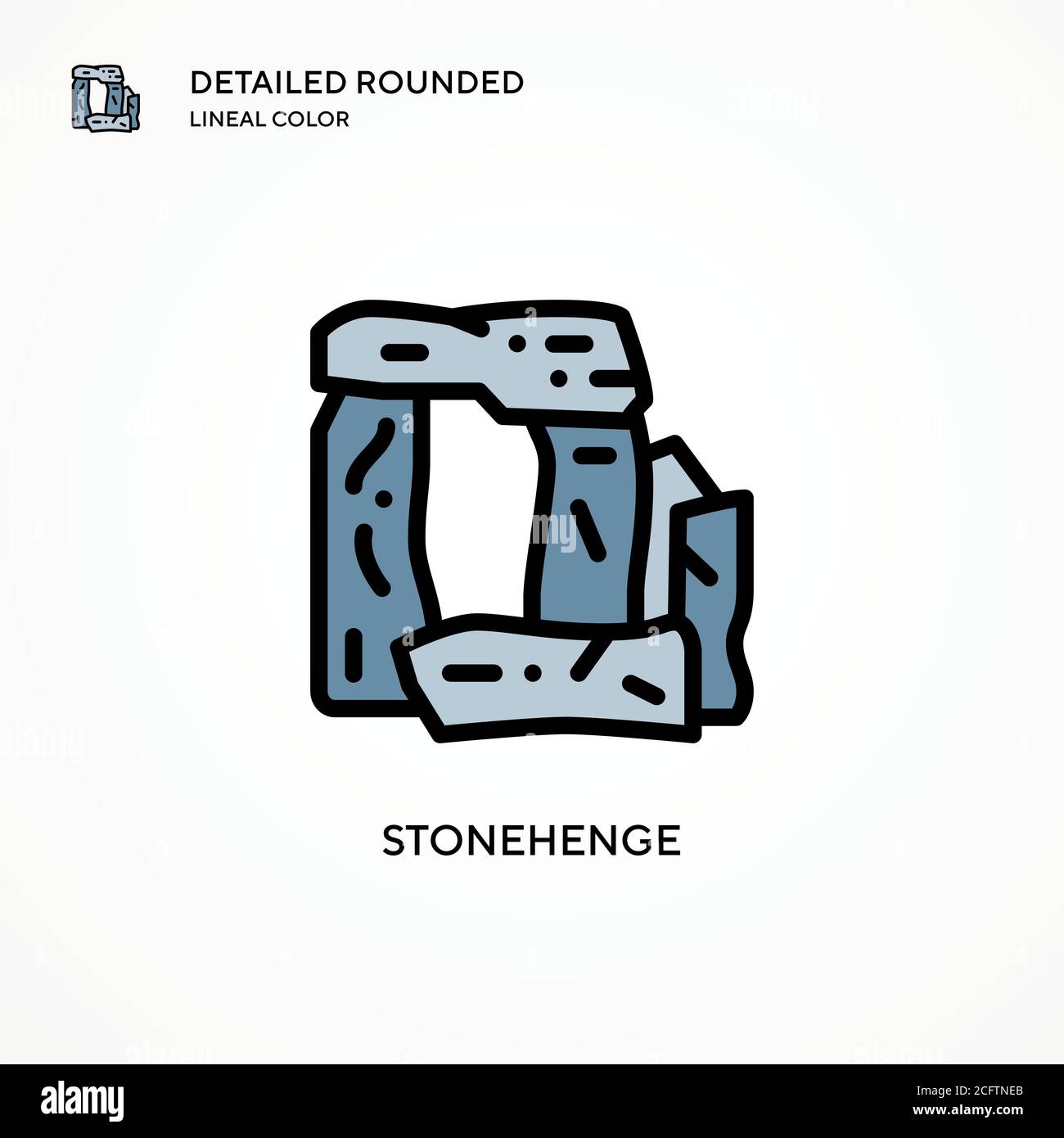 Icona vettore Stonehenge. Concetti moderni di illustrazione vettoriale. Facile da modificare e personalizzare. Illustrazione Vettoriale