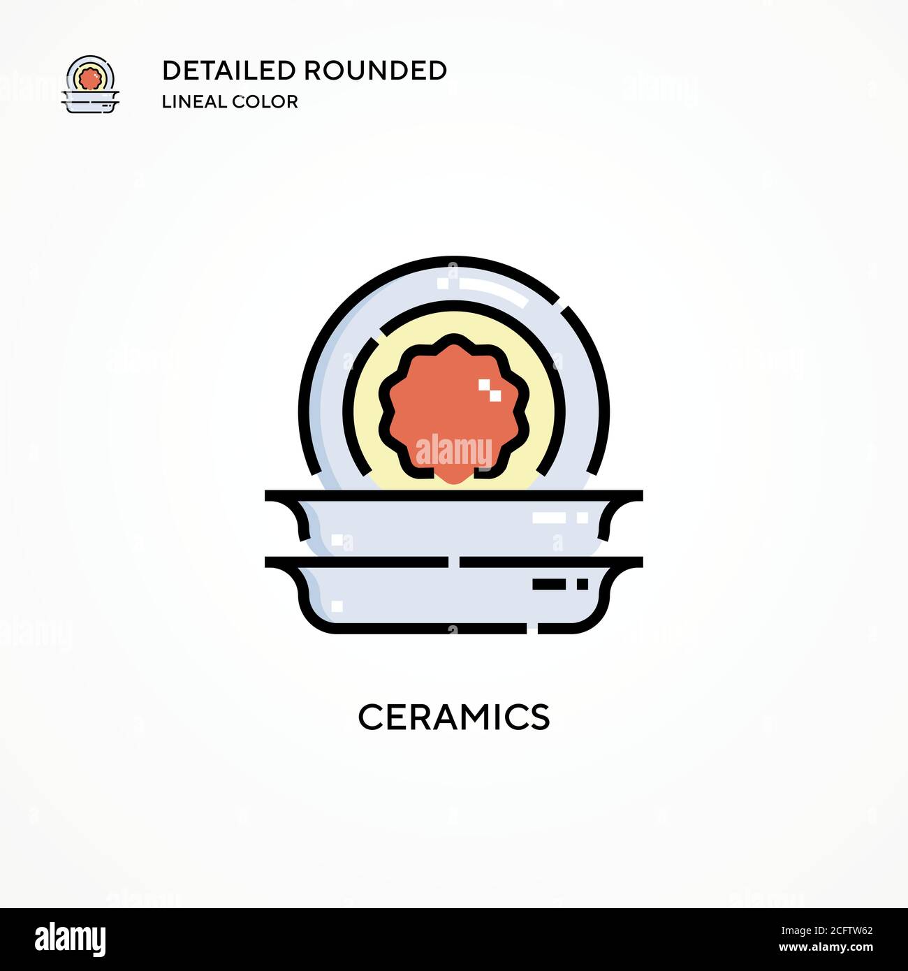 Icona vettoriale ceramica. Concetti moderni di illustrazione vettoriale. Facile da modificare e personalizzare. Illustrazione Vettoriale