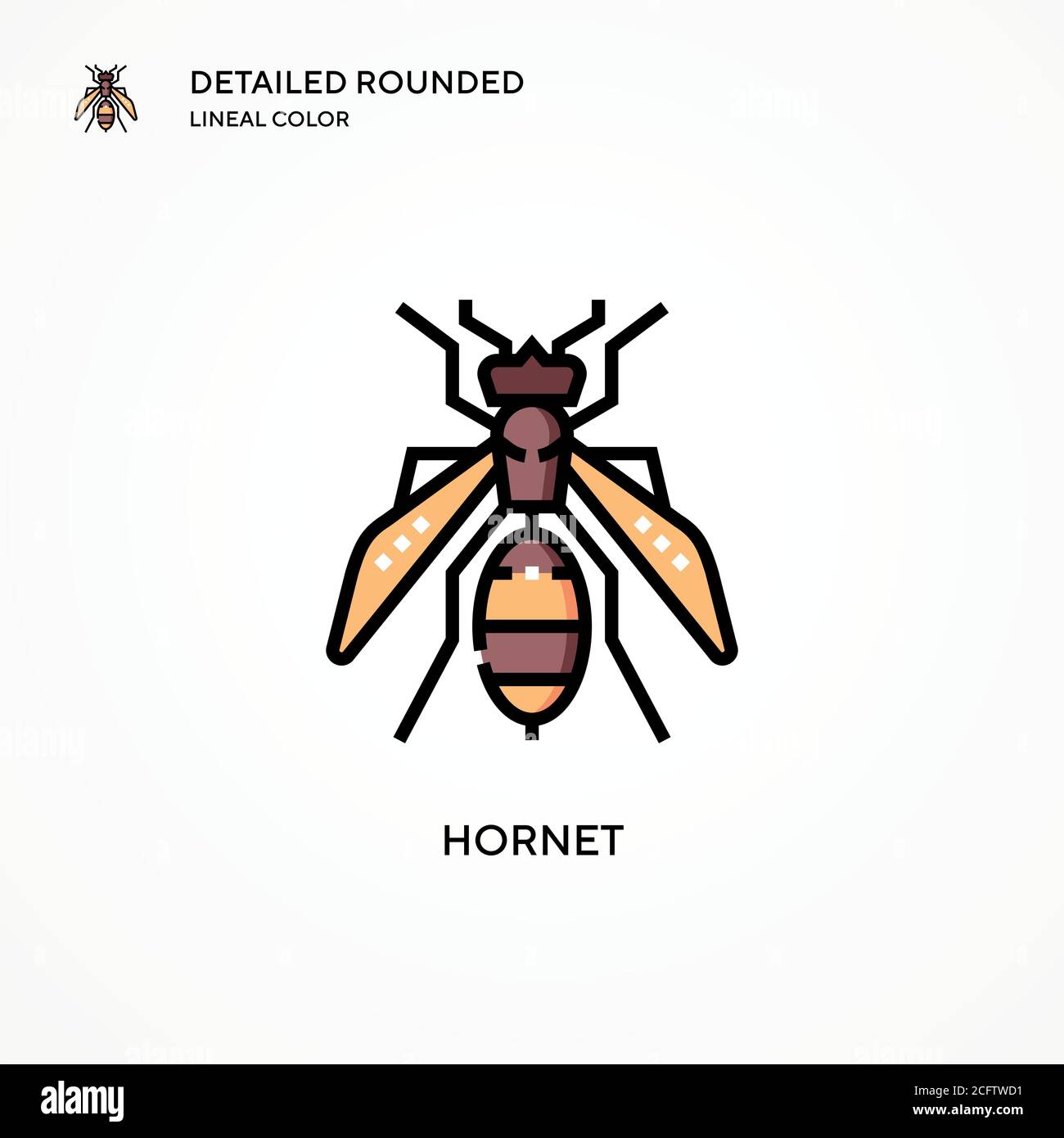 Icona vettore Hornet. Concetti moderni di illustrazione vettoriale. Facile da modificare e personalizzare. Illustrazione Vettoriale