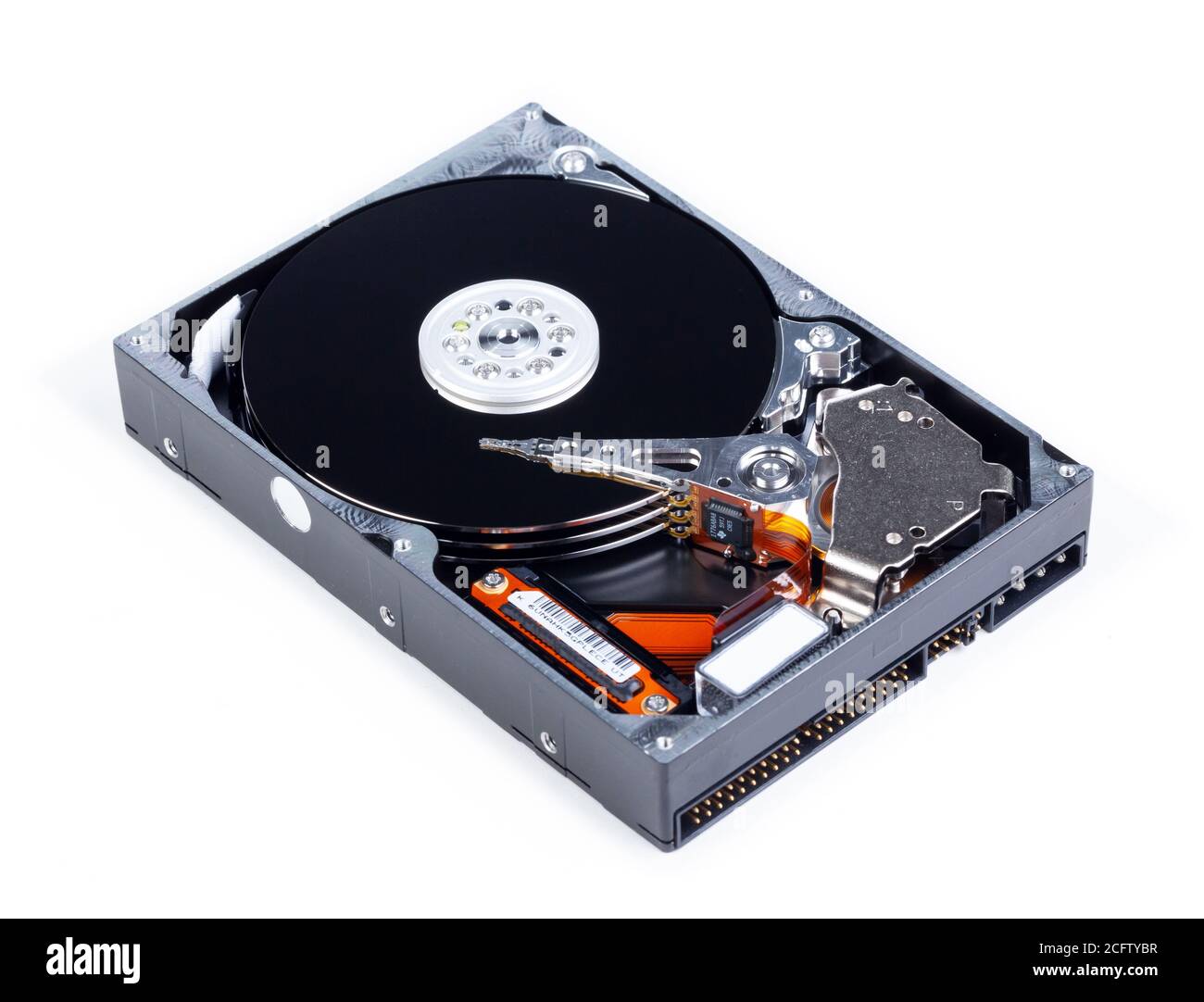 vista interna del disco rigido del computer Foto Stock