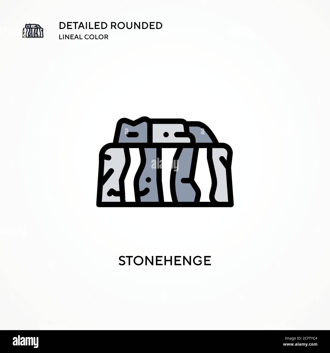 Icona vettore Stonehenge. Concetti moderni di illustrazione vettoriale. Facile da modificare e personalizzare. Illustrazione Vettoriale