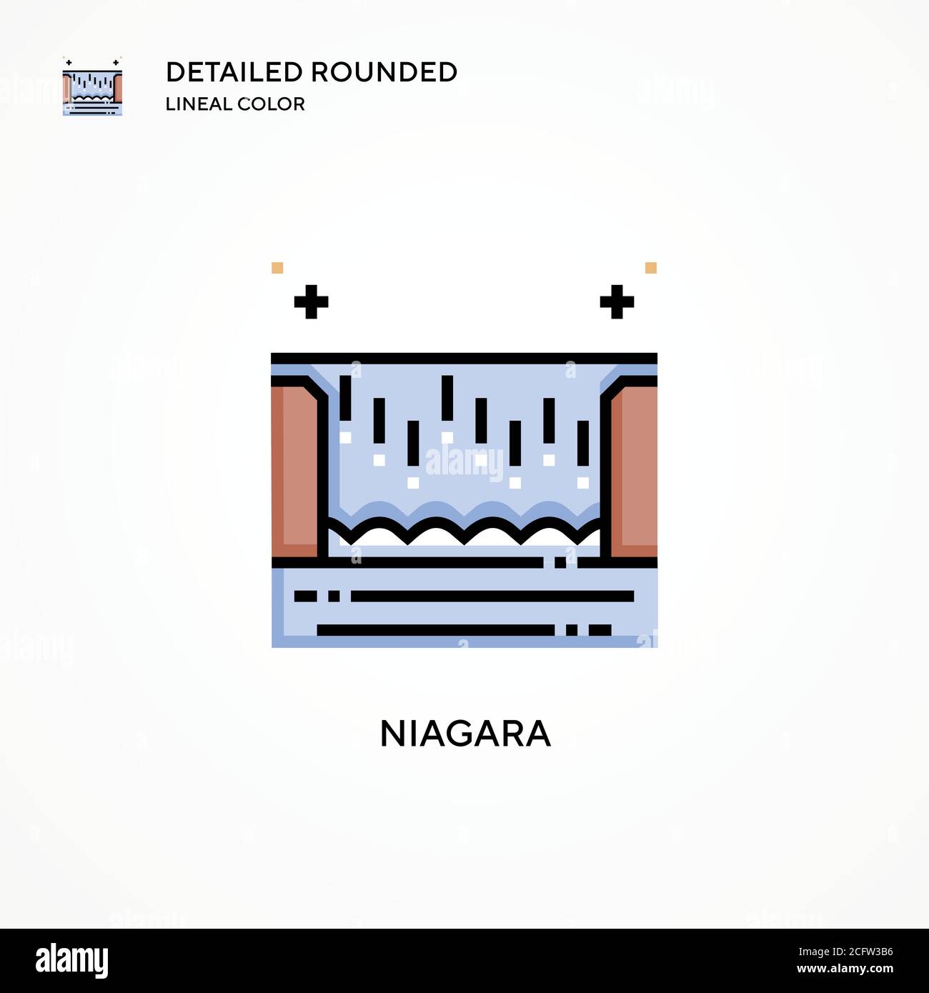 Icona vettore Niagara. Concetti moderni di illustrazione vettoriale. Facile da modificare e personalizzare. Illustrazione Vettoriale