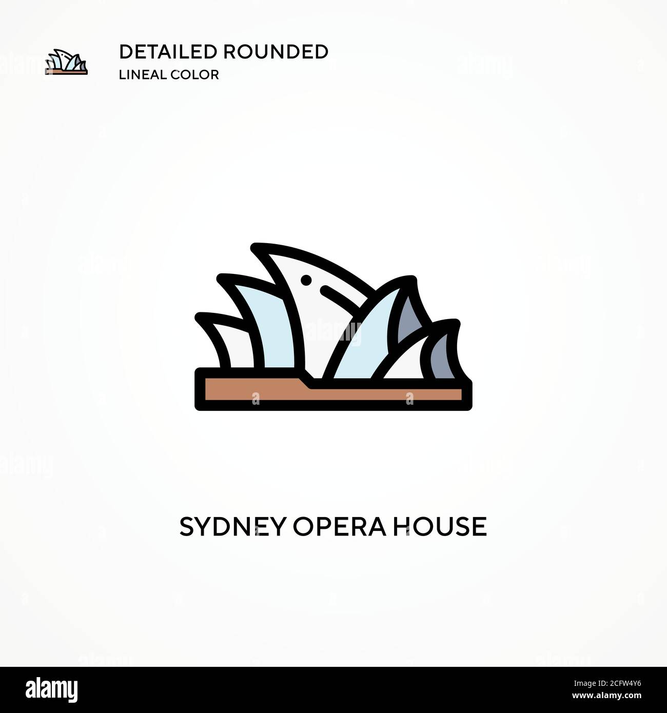 Icona vettoriale del teatro dell'opera di Sydney. Concetti moderni di illustrazione vettoriale. Facile da modificare e personalizzare. Illustrazione Vettoriale