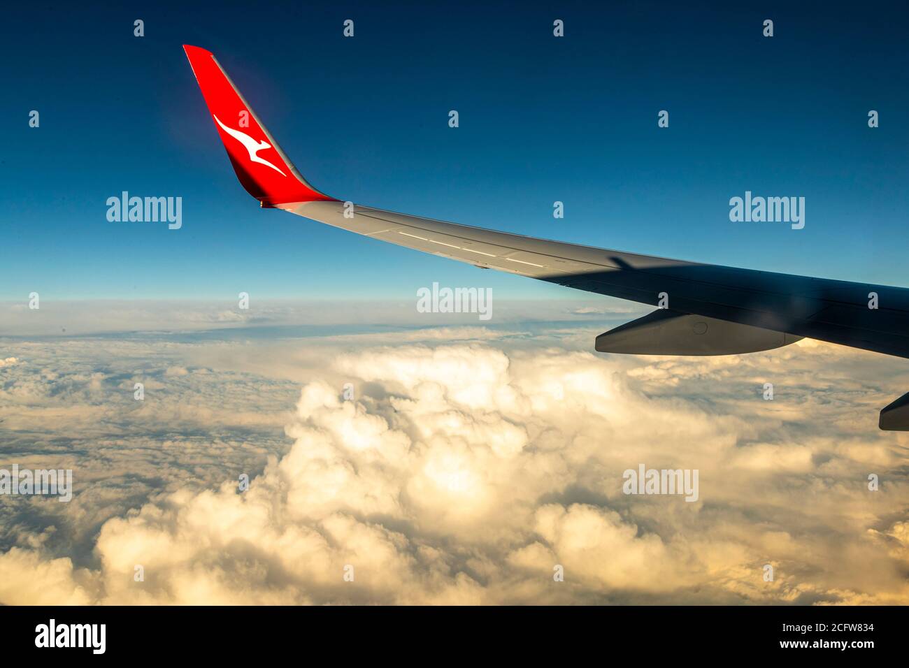 Logo Qantas nel cielo Foto Stock
