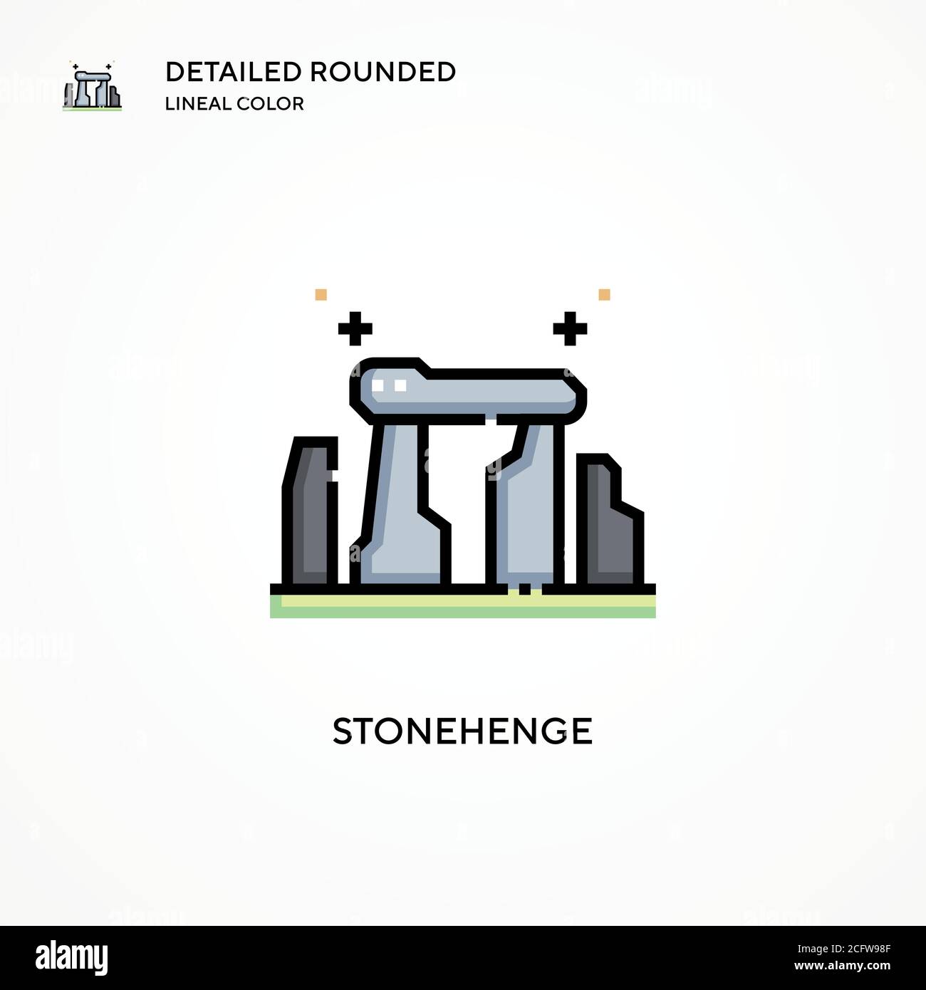 Icona vettore Stonehenge. Concetti moderni di illustrazione vettoriale. Facile da modificare e personalizzare. Illustrazione Vettoriale