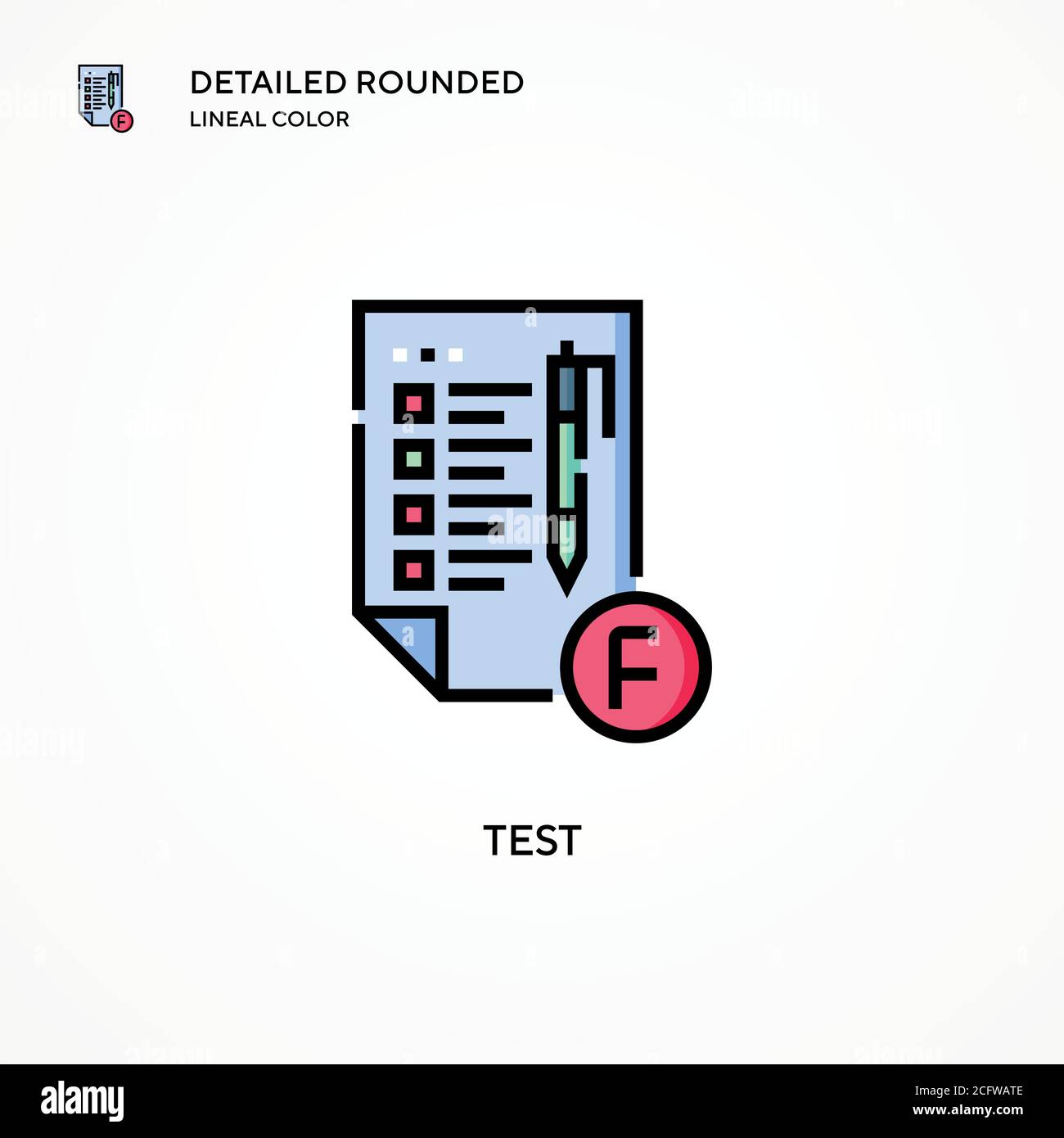 Icona vettore test. Concetti moderni di illustrazione vettoriale. Facile da modificare e personalizzare. Illustrazione Vettoriale