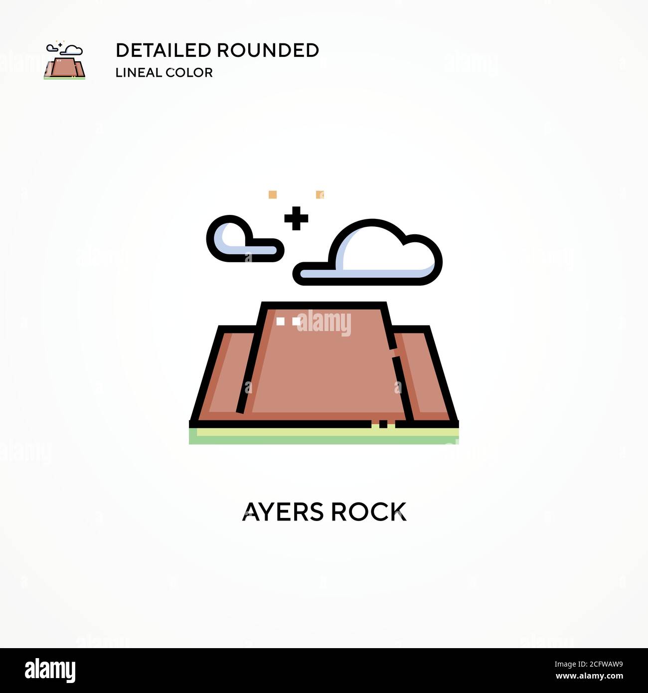 Icona vettore Ayers Rock. Concetti moderni di illustrazione vettoriale. Facile da modificare e personalizzare. Illustrazione Vettoriale