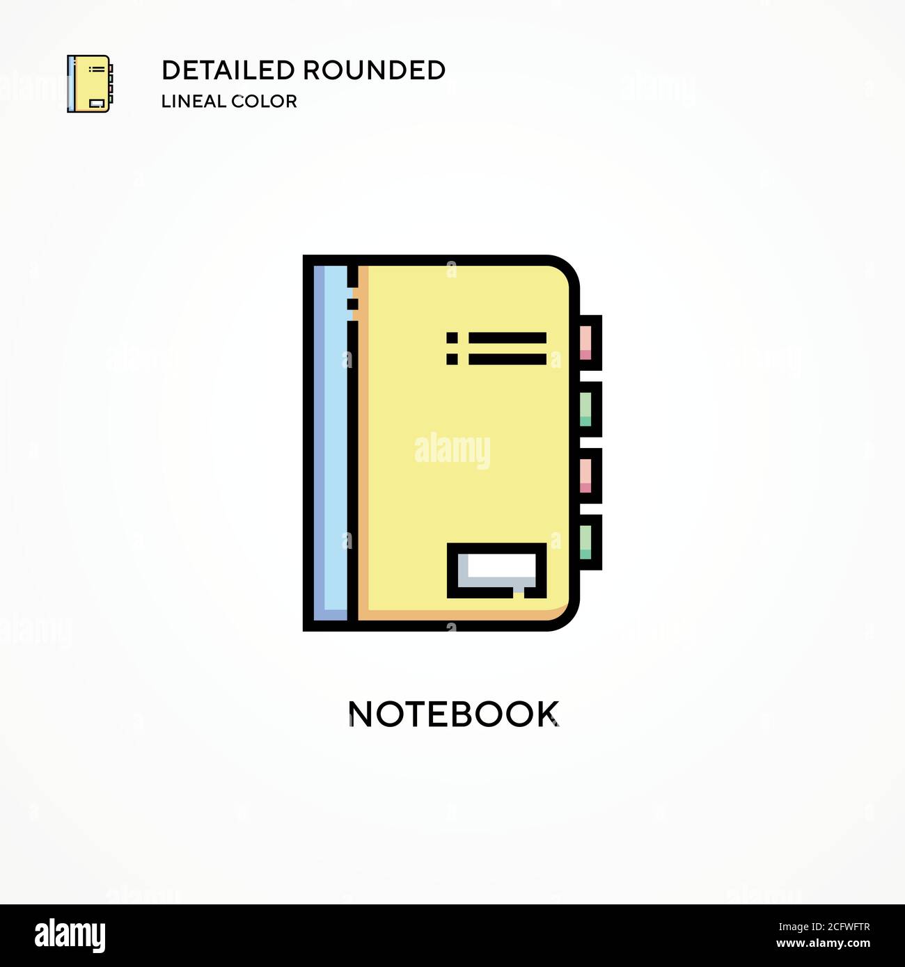 Icona vettore notebook. Concetti moderni di illustrazione vettoriale. Facile da modificare e personalizzare. Illustrazione Vettoriale