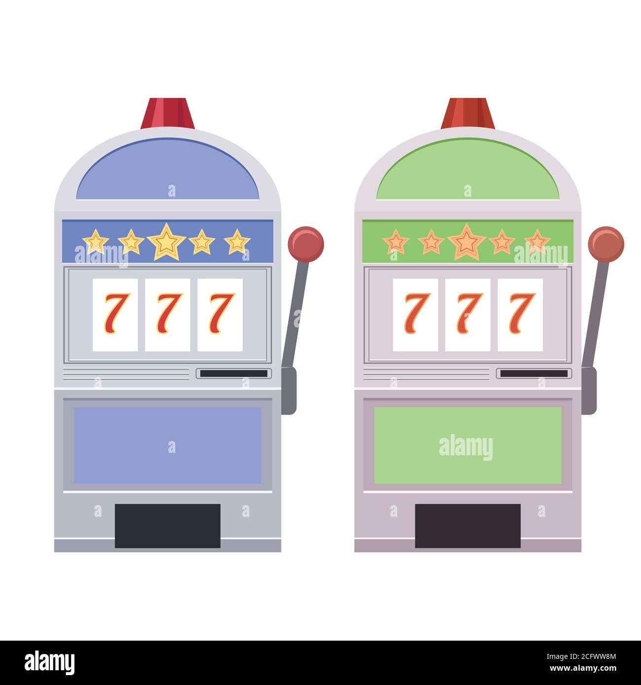 Serie di illustrazioni piatte delle slot machine. Elemento vettoriale per la vostra creatività Illustrazione Vettoriale