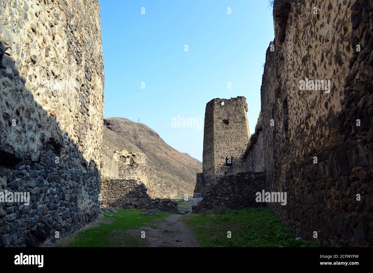 Georgia Republic - Khertvisi Fortezza terreni Foto Stock