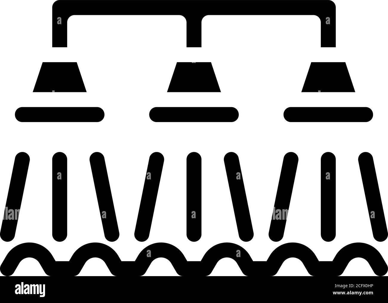 illustrazione del vettore dell'icona glifo del sistema di irrigazione di irrigazione Illustrazione Vettoriale