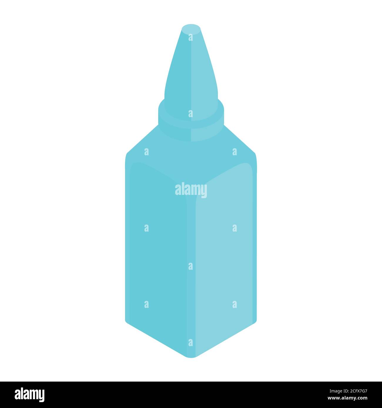 Flacone di inchiostro per stampante serbatoio di inchiostro vista isometrica isolato su sfondo bianco. CMYK. Vettore Illustrazione Vettoriale