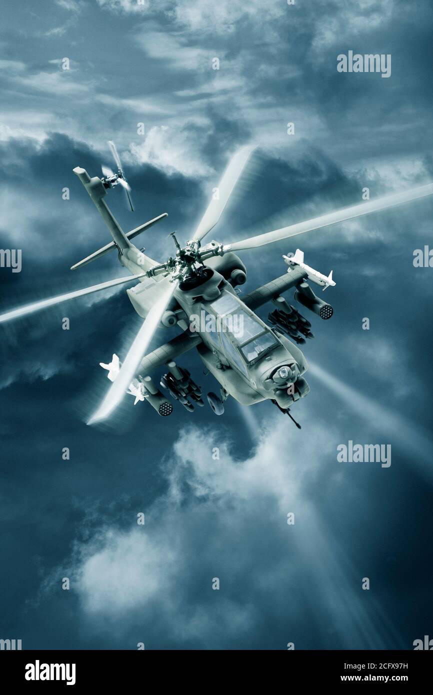 Attacco Apache elicottero Foto Stock