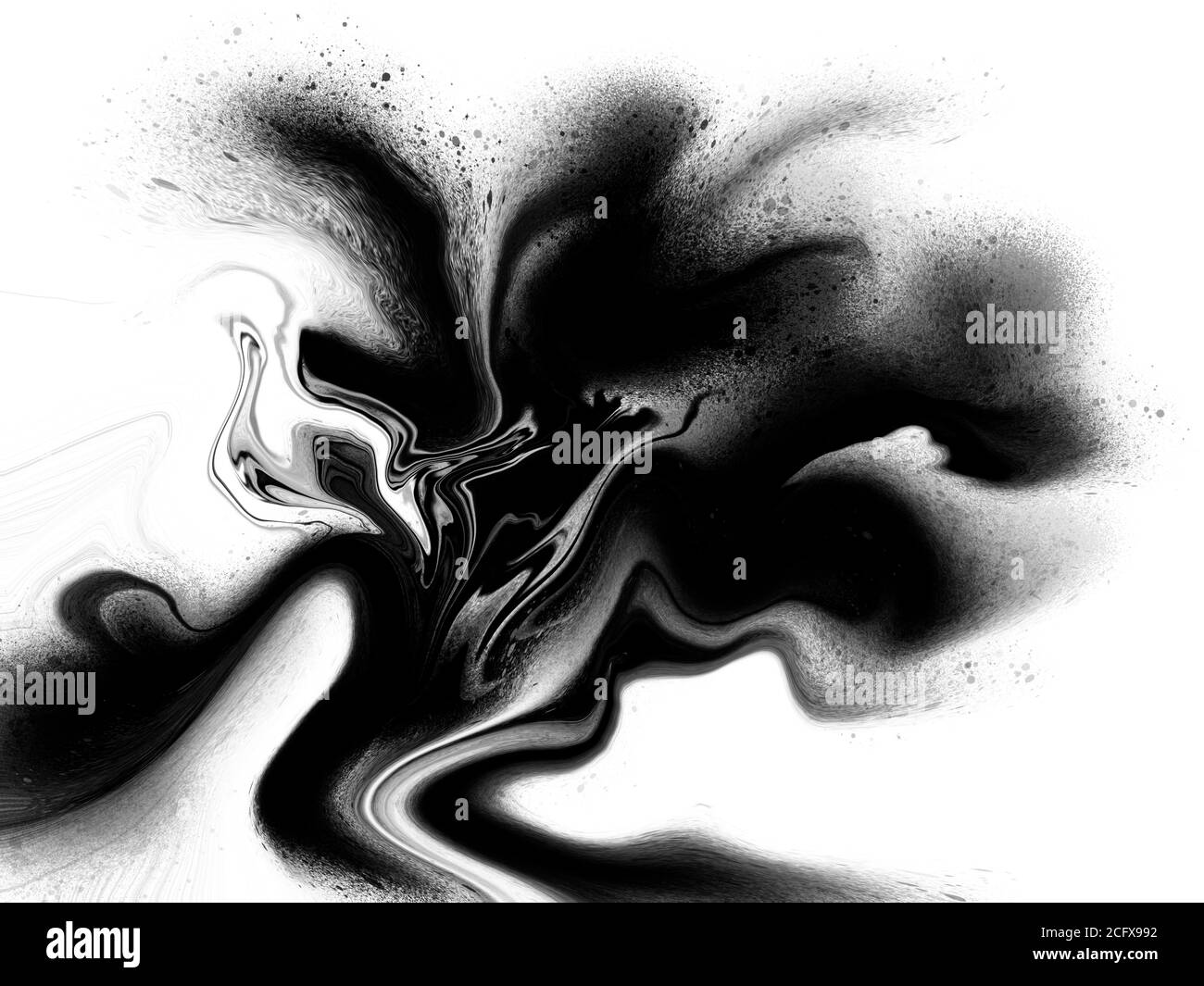 Inchiostro nero e bianco astratto come sfondo di disegno marmo. File jpg ad alta risoluzione, perfetto per i tuoi progetti. Foto Stock