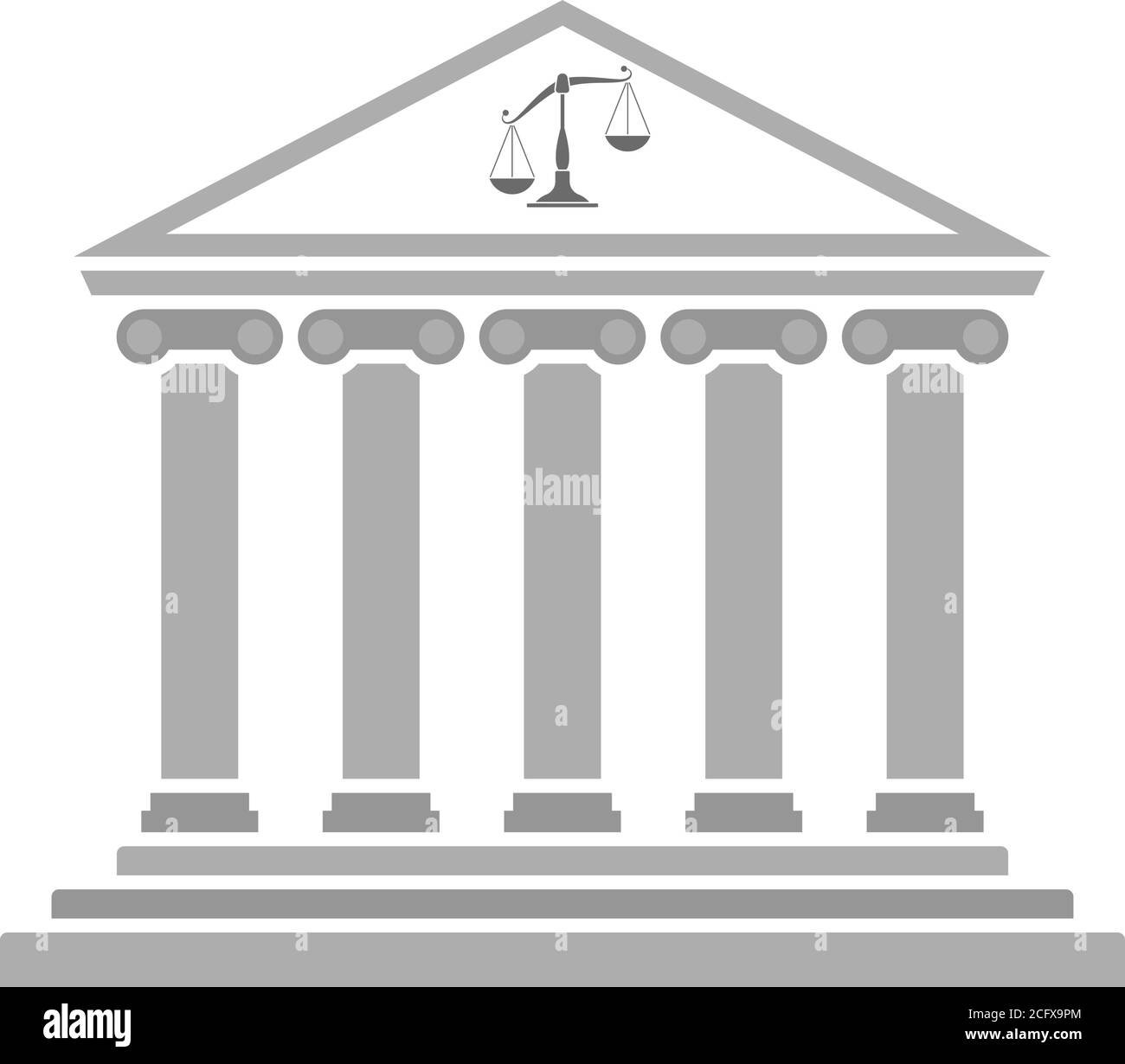 Icona del tribunale. Design a colori piatti. Illustrazione vettoriale. Illustrazione Vettoriale