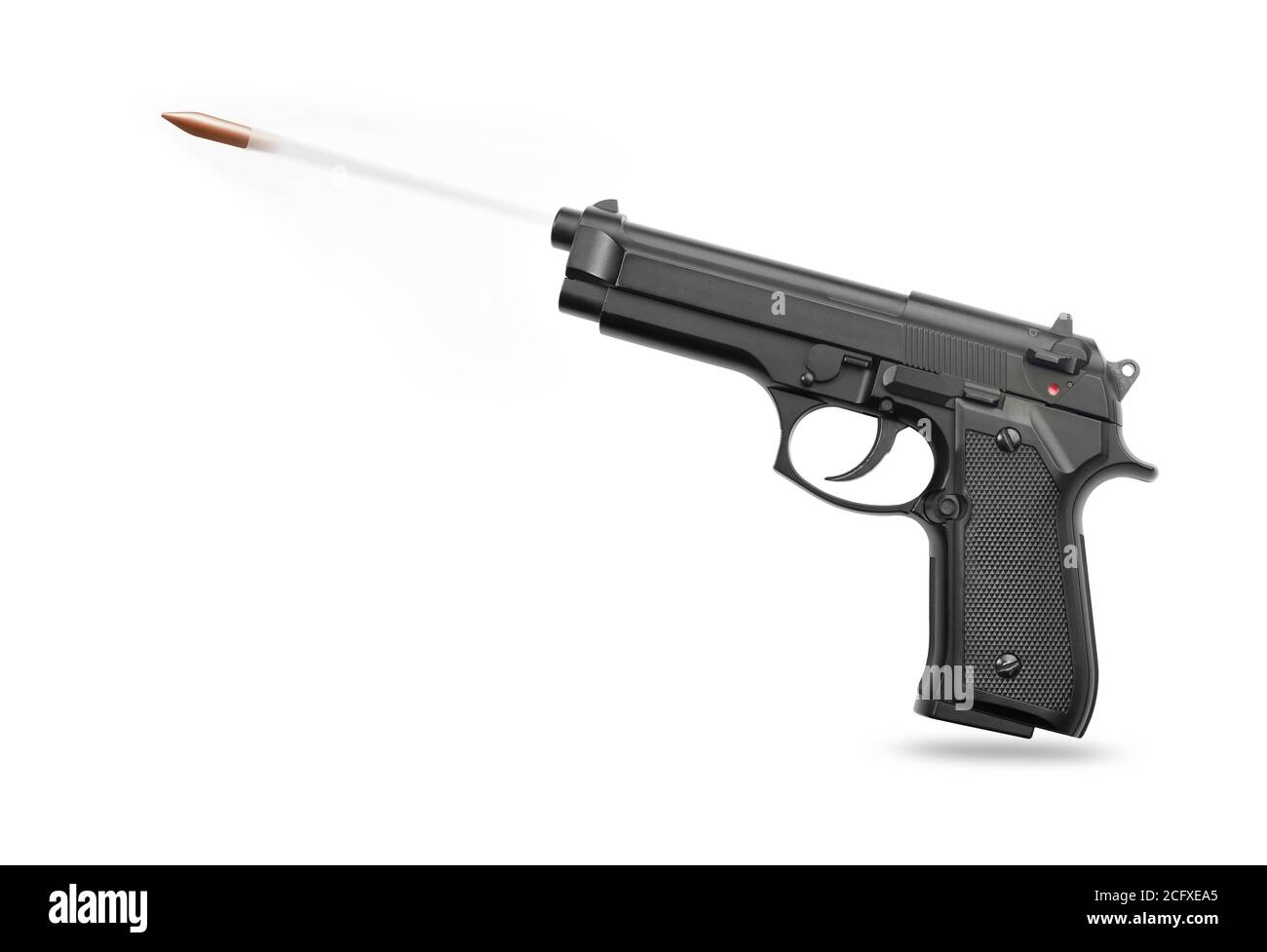 Pistola con proiettile che vola Foto Stock