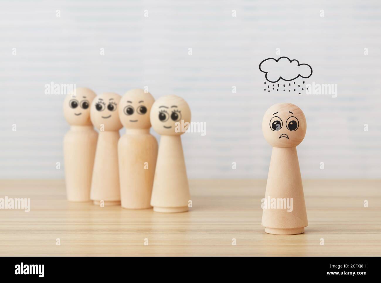 Concetto di cubi giocattolo delle persone Foto Stock