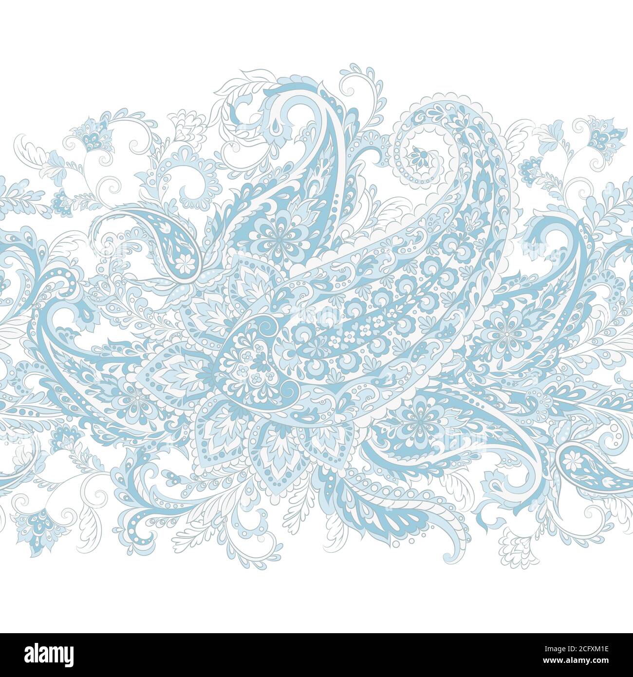 Paisley seamless pattern di confine. Vettore ornamento etnica Illustrazione Vettoriale