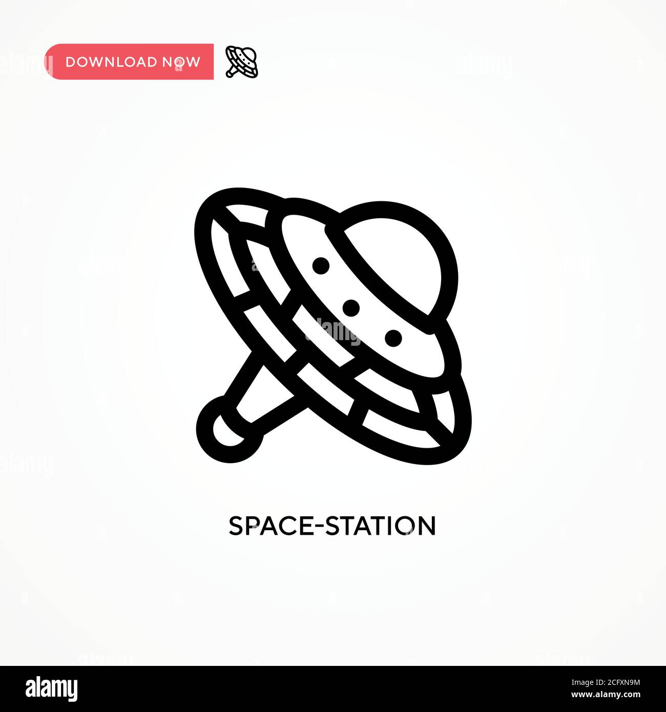 Icona vettore semplice stazione spaziale. Illustrazione vettoriale semplice e moderna per siti Web o applicazioni mobili Illustrazione Vettoriale