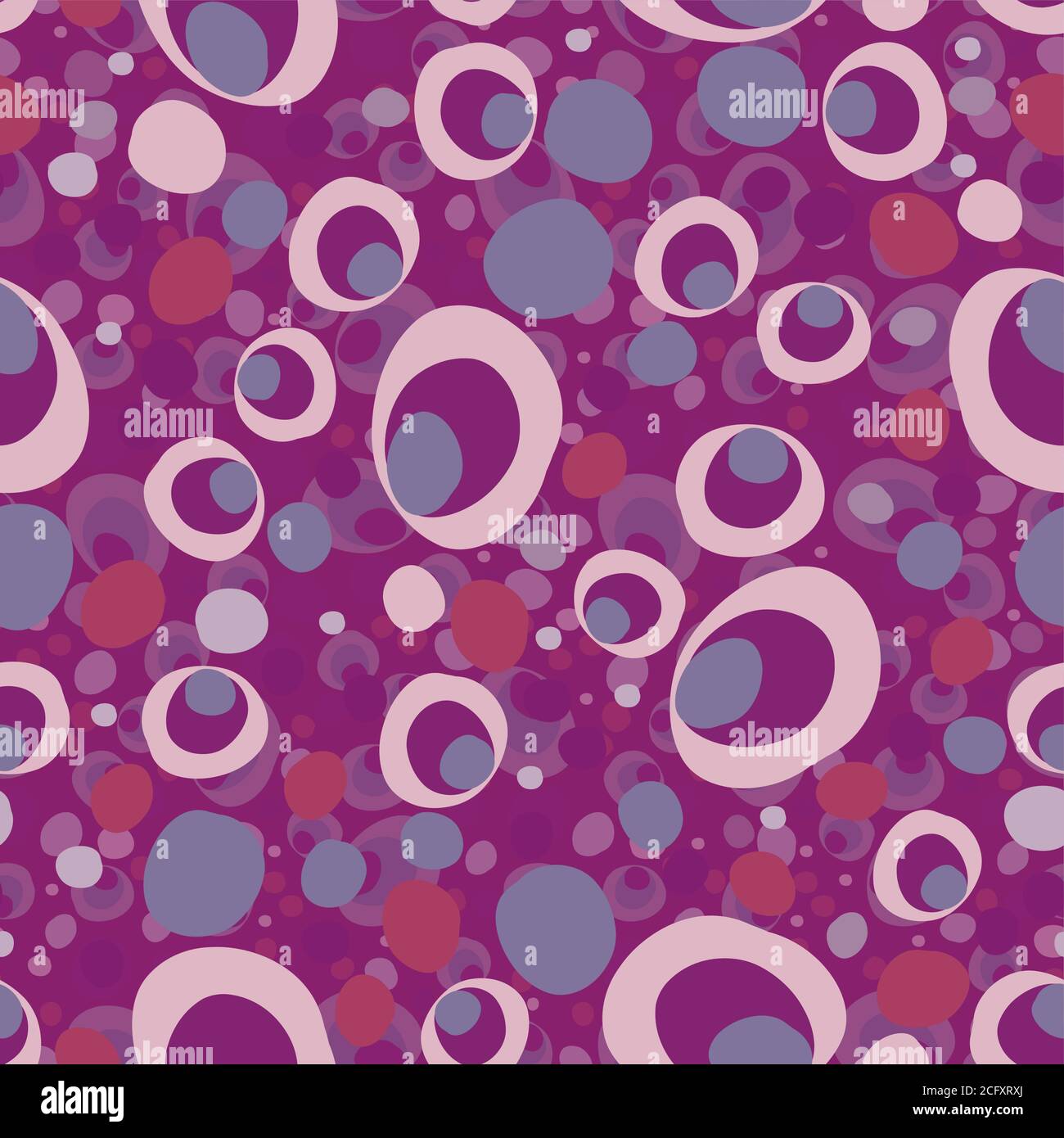 Sfondo ripetitivo astratto senza giunture di cerchi multicolore di forme diverse Illustrazione Vettoriale